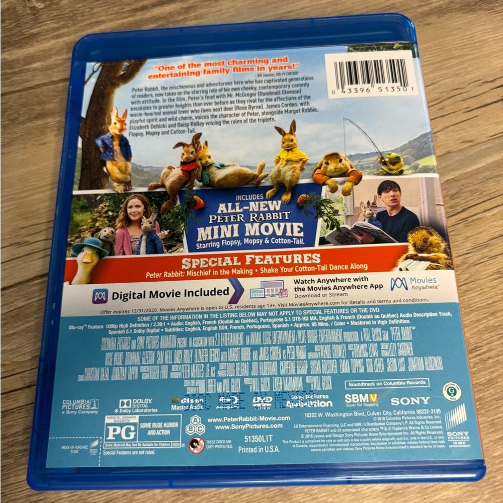 Blu-Ray DVD - Peter Rabbit - Picture 2 of 3